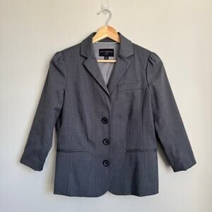 Banana Republic Women's Gray Blazer Pinstriped Size 4P Office Career Work